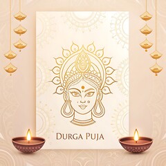 Elegant Diwali Festival Invitation Design: Golden Mandala & Lamps