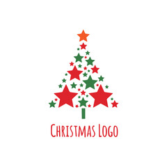 Christmas tree logo vector template
