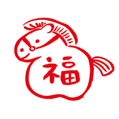 かわいい午年のスタンプ素材