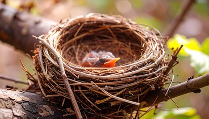 Baby bird in nest
