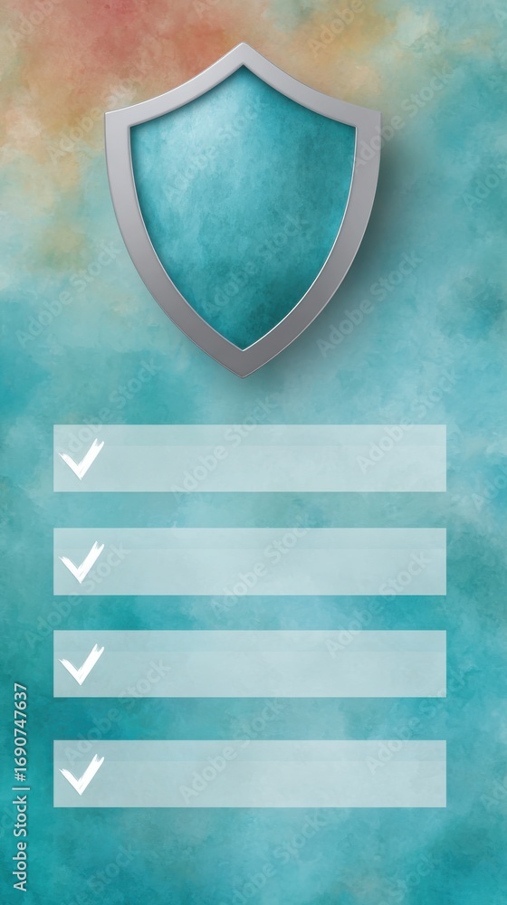 Poster modern security awareness training visual with shield design for effective communication and engagem