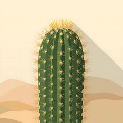 Ferocactus cactus, large barrel shape with thick golden spines, desert background, realistic botanical photography, sharp details