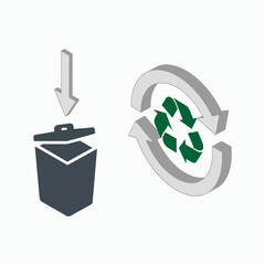 Editable Vector Isometric Linear vs Circular Economy