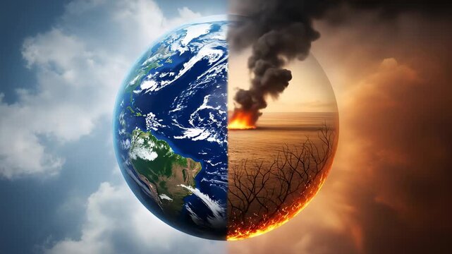 Our Planet at Risk: A Stark Depiction of Climate Change Impact and Environmental Destruction