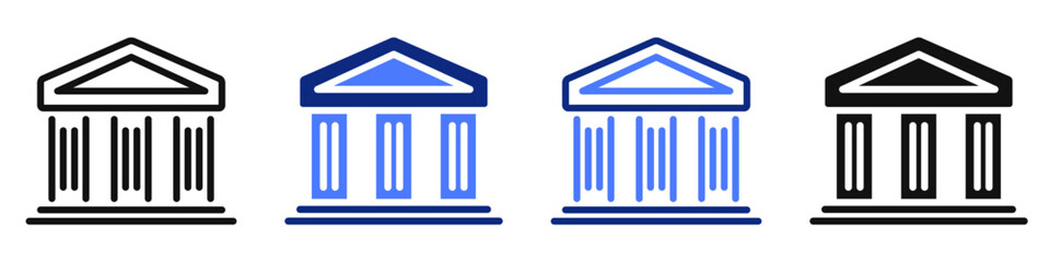 Vector icon or logo of bank building related to business and finance, credit and loan, bank service. Symbol for website or app UI, logo design, illustration