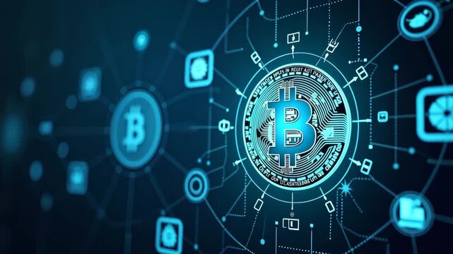 Decentralized Digital Currency: Transforming Finance with Blockchain Technology for Transparent Transactions and Smart Contracts - Explore Innovative Stock Photos