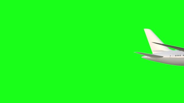 airplane take off Pack on green screen background Full HD