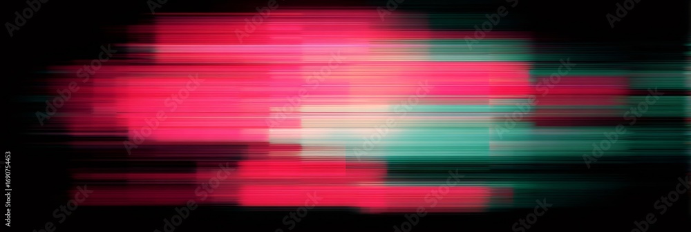 Aufkleber abstract color glitch art background with horizontal lines. modern digital noise texture concept for