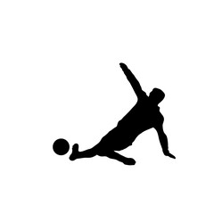 Football Player Sliding Silhouette