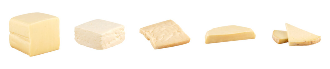 Assortment of Turkish and European melting cheeses including halloumi, fresh and aged kaşar, and Gruyère, arranged with creamy yellow tones for grill concept.