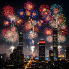 Obraz premium Colorful fireworks display