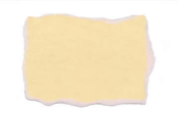 Torn yellow paper piece featuring a transparent background, offering ample space for text or creative design elements