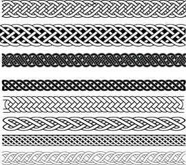 Celtic Knot Borders Vector Set – Seamless Interlaced Line Patterns