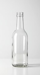 Empty Clear Glass Bottle on White Surface