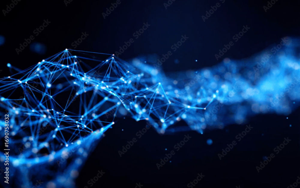 Poster abstract network connections representing digital data flow