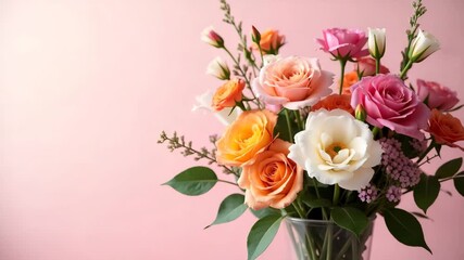 Elegant Mother's Day Flower Bouquets: Vibrant Floral Compositions for Premium Photo Stock & Branding Campaigns with Left Space