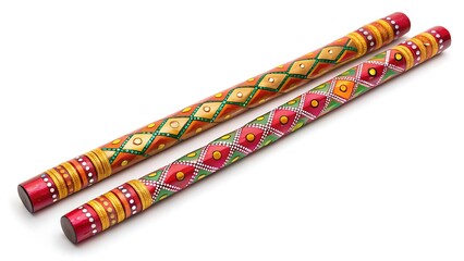 Handcrafted Wooden Dandiya Sticks: Vibrant Indian Folk Dance Instruments