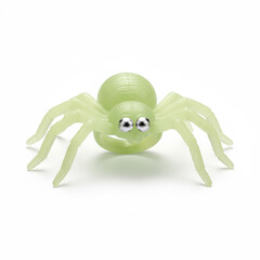 Glow-in-the-Dark Green Plastic Halloween Spider Toy
