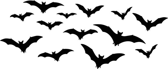 set of bats silhouettes