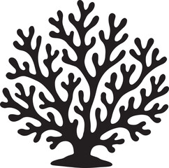 seaweed silhouette vector with white background