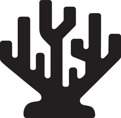 seaweed silhouette vector with white background