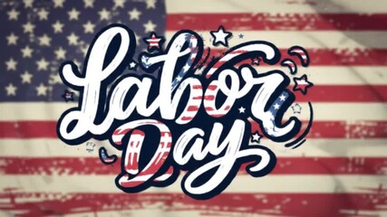 Happy Labor Day creative typography design, USA with motivational text, USA holiday. United States national flag colors and hand lettering text design. vector illustration of celebration. - Powered by Adobe