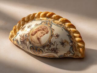 surreal empanada art: vintage floral & porcelain designs for a stunning poster in sporty interiors &ndash; a fusion of culinary delight and elegant aesthetics
