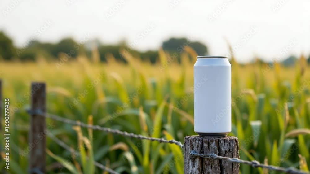 Poster can on post: a can on a post is a minimalist piece set in front of a stunning nature backdrop of the