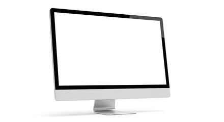 Fototapeta premium Modern desktop computer isolated on white background, a sleek workstation for professional tasks and creative endeavors in the digital age