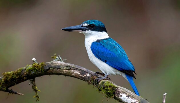 A kingfisher perched on a branch