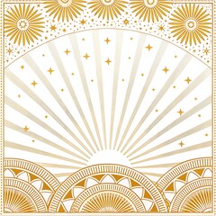 Golden Burst: Abstract Festive Background Texture with Geometric Pattern