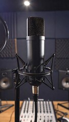 Studio microphone on stand