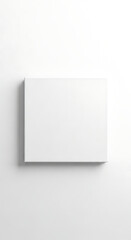 Fototapeta premium Minimalist White Rectangular Box with Subtle Shadows on a Bright White Background
