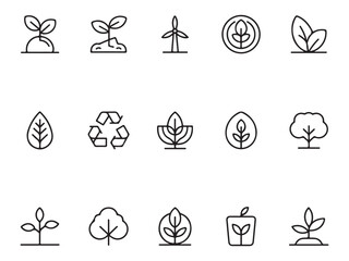 Clean Energy & Nature Conservation Outline Icons – Vol.5