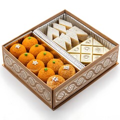 Delicious Indian Sweets Gift Box: Motichoor Ladoo & Barfi Assortment