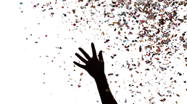 Celebration event urban confetti shower joyful atmosphere