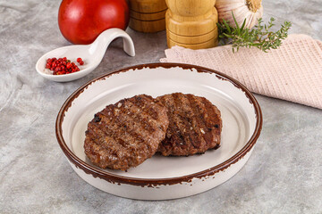 Grilled beef burger cutlet minced meat
