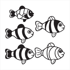 A Serene Portrait of a Clownfish, a Cute and Charming Anemonefish with a Distinctive Pattern, Gracefully Swimming in the Tropical Underwater World