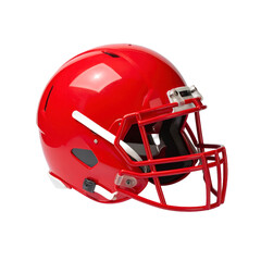 Fototapeta premium Shiny Red Football Helmet Isolated on Transparent Background Ready For American Football Game