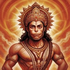 Lord Hanuman: Pixel Art Depiction of the Hindu God of Strength