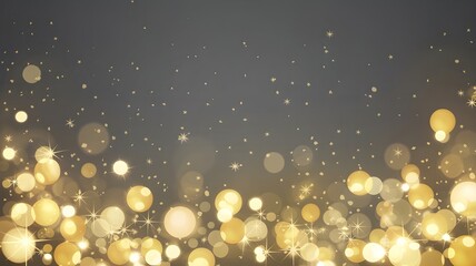 "Golden Bokeh Sparkles on a Soft Dark Background"