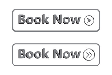 Book now button vector icon set. Linear book now web banner templates for website and mobile apps