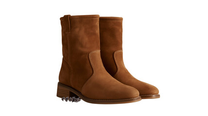 Elegant brown leather boot on display, a symbol of style and comfort.