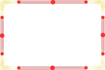 Simple Frame, Unique Photo Frame, Unique Border Frame with White Background, Red and Yellow Frame