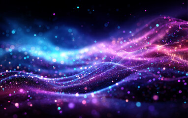 Vibrant and colorful abstract digital wave with sparkling particles