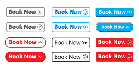 Shop now buttons with cart icon set. Read More, learn more, buy now, download, watch now, book now colorful button online shop set. Vector illustration.