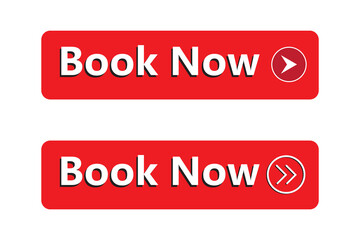 book now icon isolated on transparent background. red book now vector