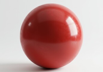 Glossy Red Sphere on White Surface