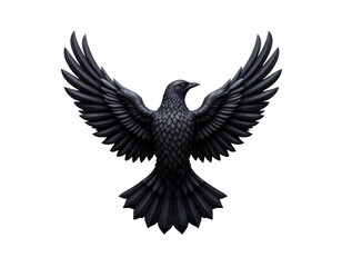 Obraz premium Majestic Black Eagle with Outstretched Wings in Detailed Design