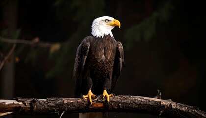 Bald eagle perched on branch